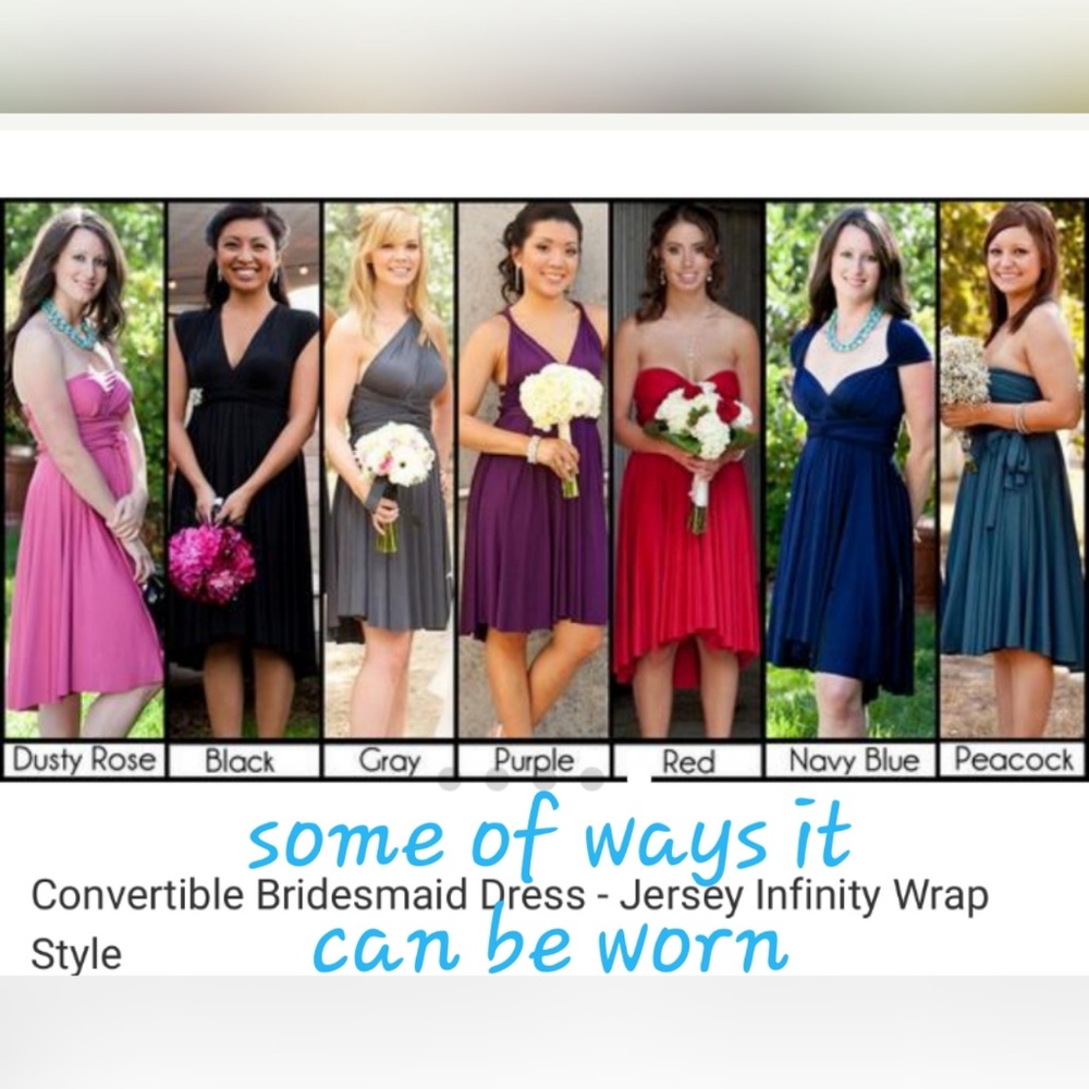Convertible wrap dress bridesmaid short Jersey